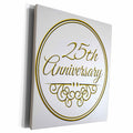 Museum Grade Canvas Wrap - Gold Text for Celebrating 25 Years - 3dRose Collection