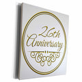 3dRose Museum Grade Canvas Wrap - Gold Text Celebrating 26 years Product