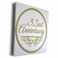 3dRose Museum Grade Canvas Wrap 32nd Celebration in Gold Text