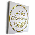 3dRose Museum Grade Canvas Wrap - 44th Celebration with Gold Text Collection