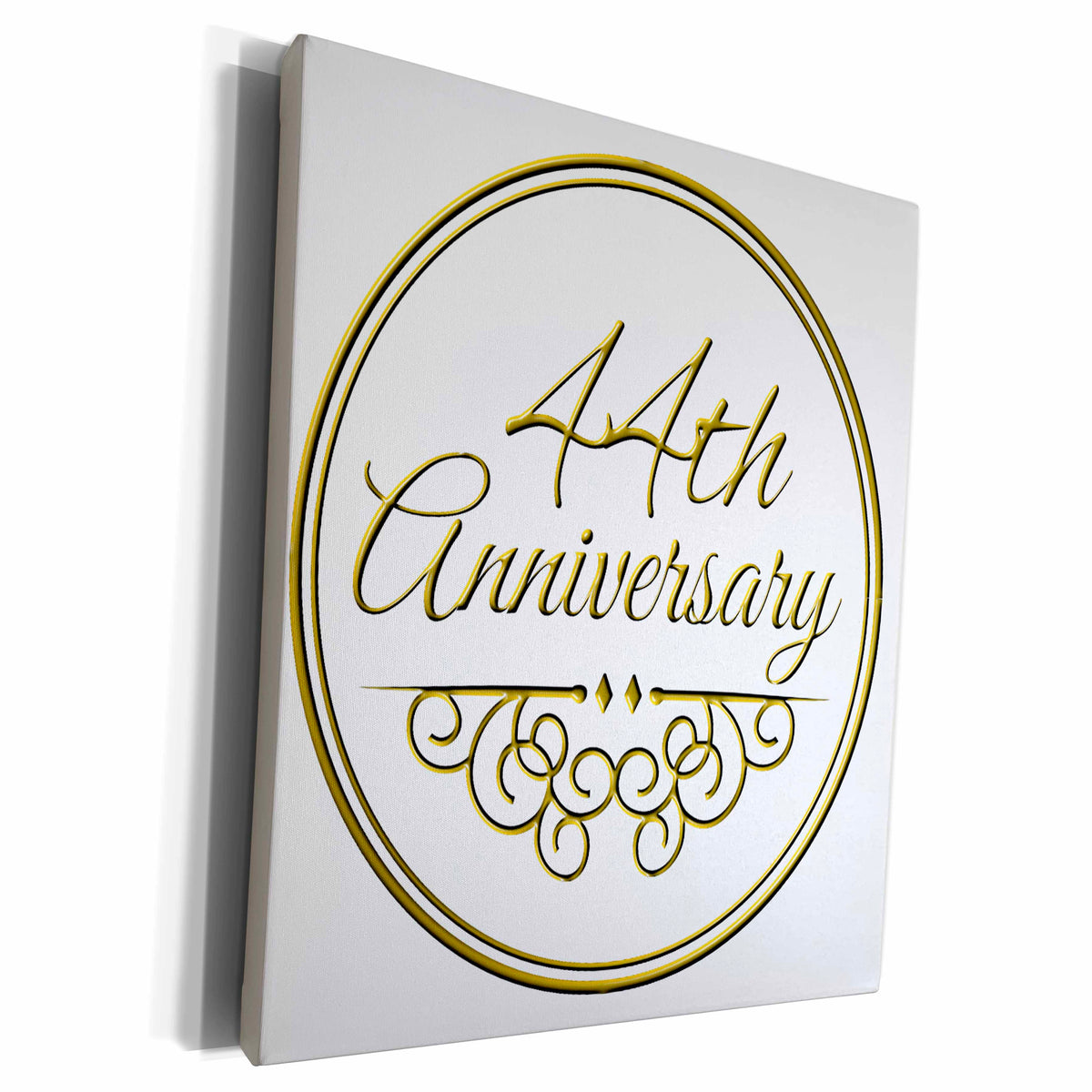 3dRose Museum Grade Canvas Wrap - 44th Celebration with Gold Text Collection