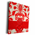 3dRose Damask Red and Taupe - Museum Grade Canvas Wrap (cw_15449)