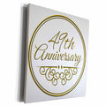 3dRose Museum Grade Canvas Wrap - Gold Text for Celebrating 49th Year Milestone Collection