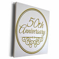 Museum Grade Canvas Wrap - 3dRose 50th Celebration in Gold Text - Commemoration Edition