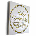 Museum Grade Canvas Wrap - Gold Text for Celebrating 54th Occasion - 3dRose Collection