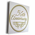 3dRose Museum Grade Canvas Wrap - 56th Celebration in Gold Text - A Unique Decor Piece