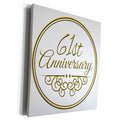 Museum Grade Canvas Wrap - Gold Text for Celebrating 61st Year - 3dRose Collection