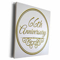 Museum Grade Canvas Wrap - 66th Celebration in Gold Text - By 3dRose