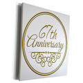 3dRose Museum Grade Canvas Wrap - 67th Celebration in Gold Text - Compliant with Amazon Policy