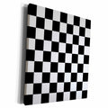 3dRose Check black and white pattern - checkered checked... - Museum Grade Canvas Wrap (cw_154527)