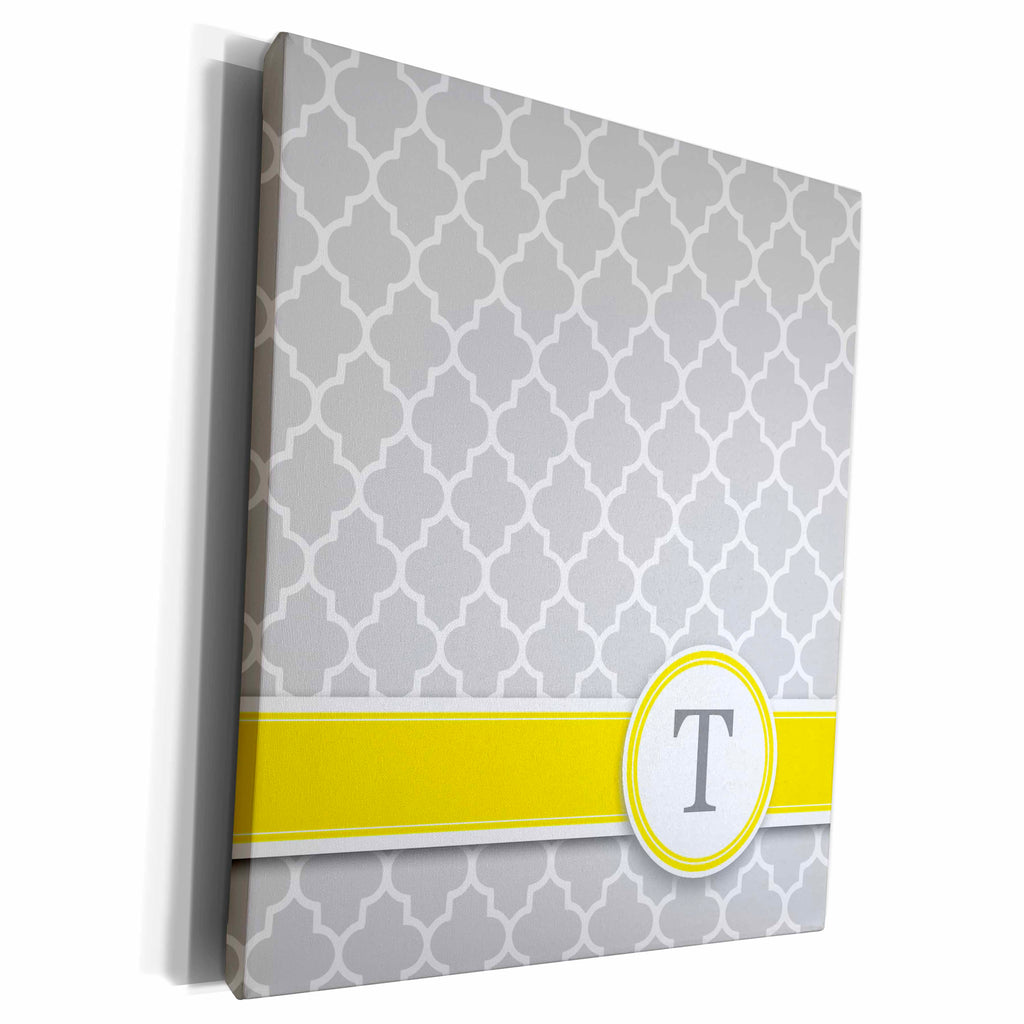 3dRose Your personal name initial letter T - monogrammed... - Museum Grade Canvas Wrap (cw_154586)