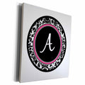 3dRose Letter A stylish monogrammed circle - girly personal... - Museum Grade Canvas Wrap (cw_154593)