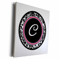 3dRose Letter C stylish monogrammed circle - girly personal... - Museum Grade Canvas Wrap (cw_154595)