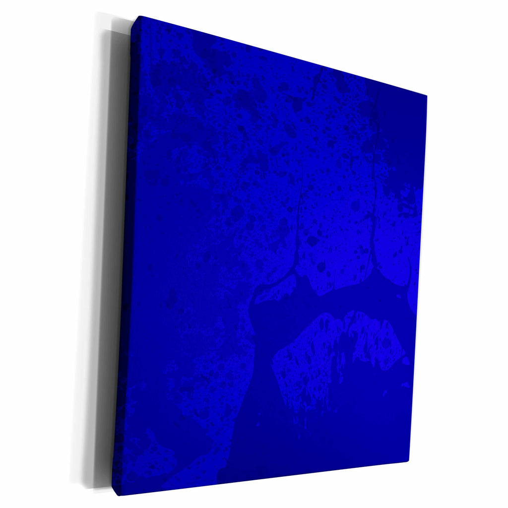 3dRose Yves Creations Abstract - Abstract Blue Splatter - Museum Grade Canvas Wrap (cw_15472)