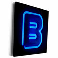 3dRose Monogram letter B abstract neon blue lit shining... - Museum Grade Canvas Wrap (cw_155122)