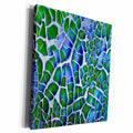 3dRose Blue Green Art Deco Facade - Museum Grade Canvas Wrap (cw_15519)