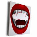 3dRose Vampire Mouth Goth Fangs Design - Museum Grade Canvas Wrap (cw_155605)