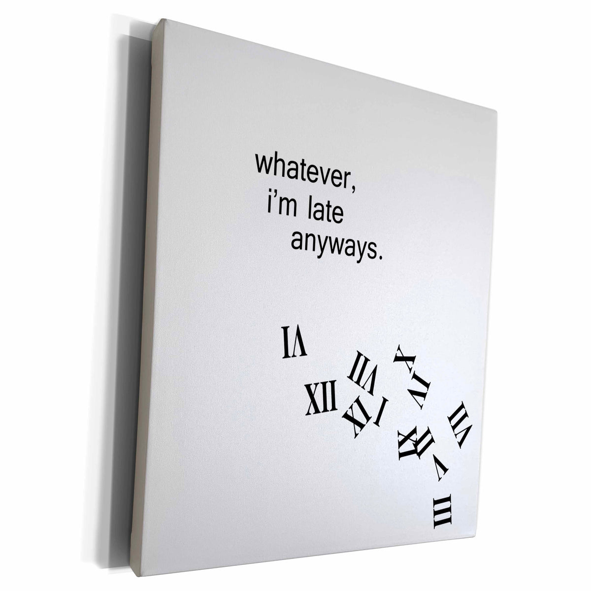 3dRose Whatever, Im late anyways falling numbers - Museum Grade Canvas Wrap (cw_155888)