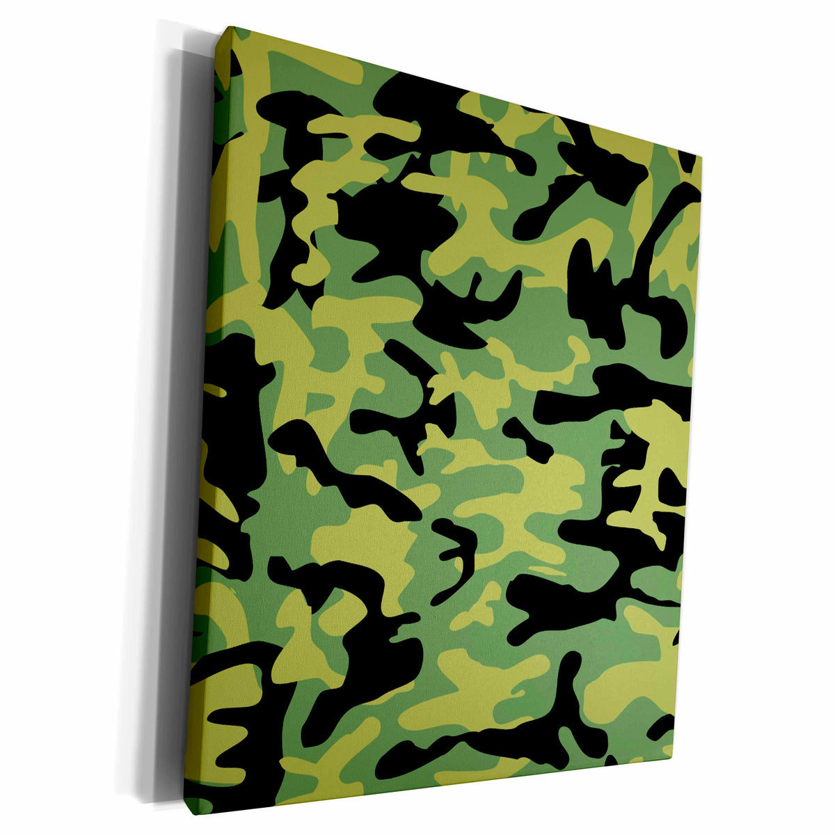 3dRose Green camo print - army uniform camouflage pattern -... - Museum Grade Canvas Wrap (cw_157601)