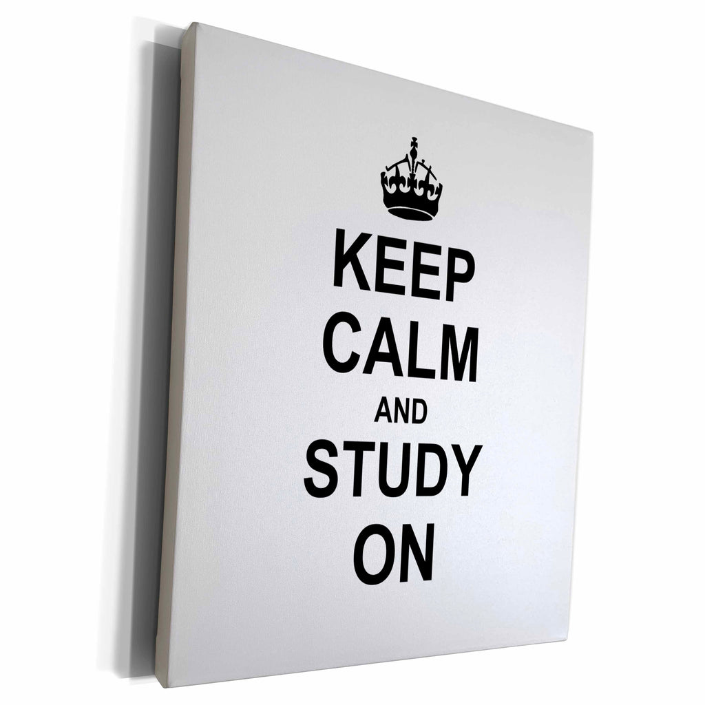 3dRose Keep Calm and Study on - carry on studying - college... - Museum Grade Canvas Wrap (cw_157775)