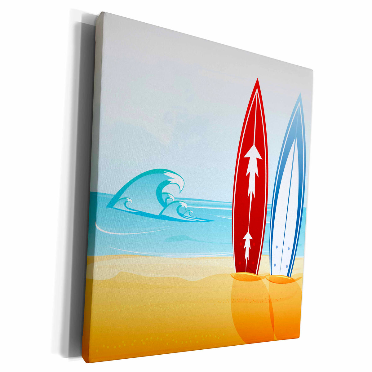 3dRose A Scene Of The Ocean With Two Surfboards - Museum Grade Canvas Wrap (cw_159028)