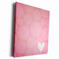 3dRose Large Pink Circles Pattern With A Heart - Museum Grade Canvas Wrap (cw_159288)