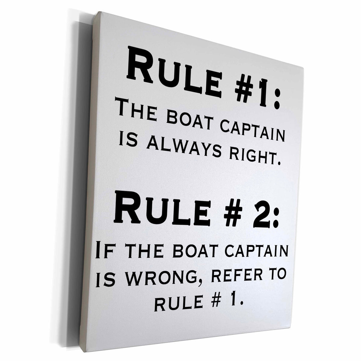 3dRose EvaDane - Funny Quotes - Boat Captain Rules - Museum Grade Canvas Wrap (cw_159650)