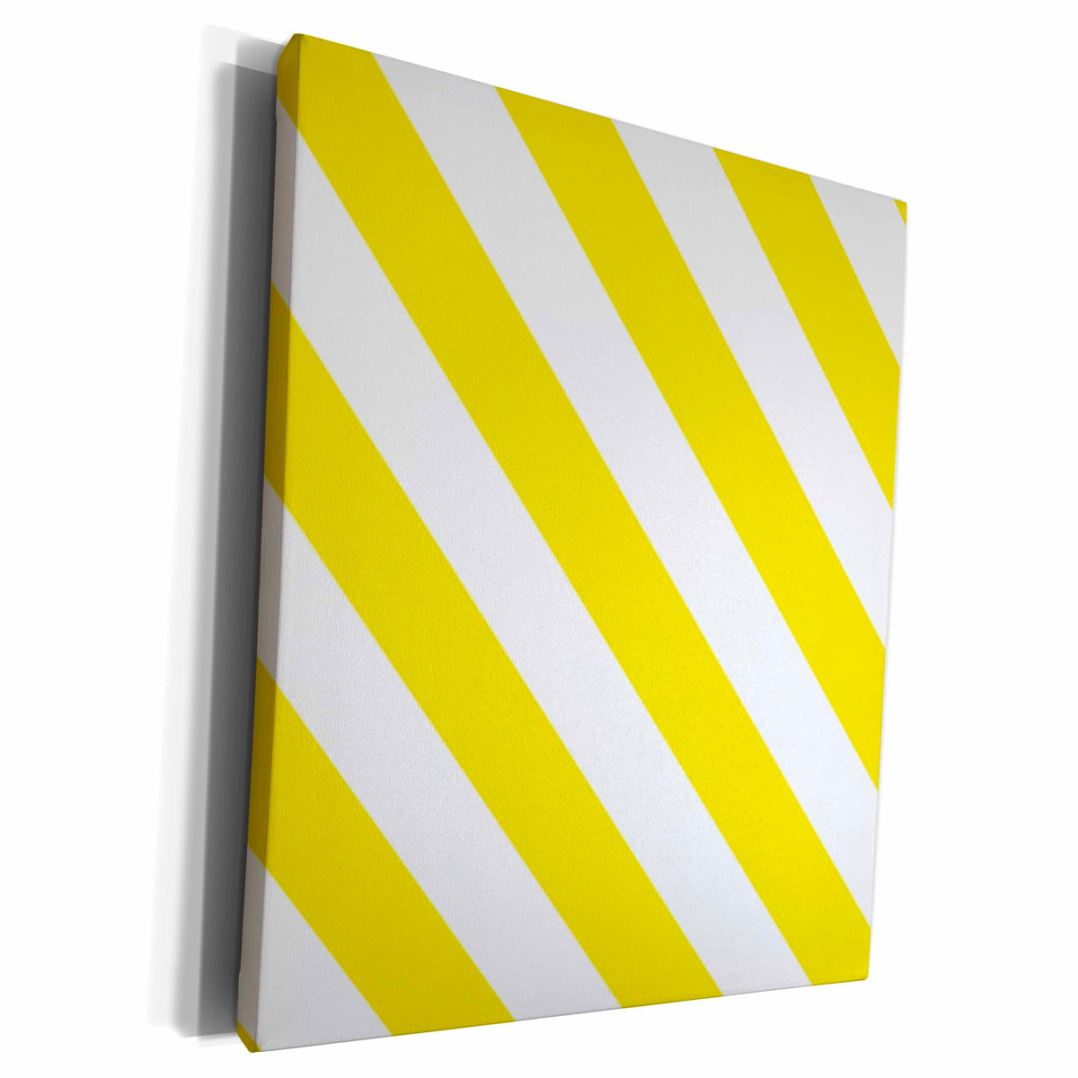 3dRose Mustard yellow and white diagonal stripe pattern -... - Museum Grade Canvas Wrap (cw_159896)