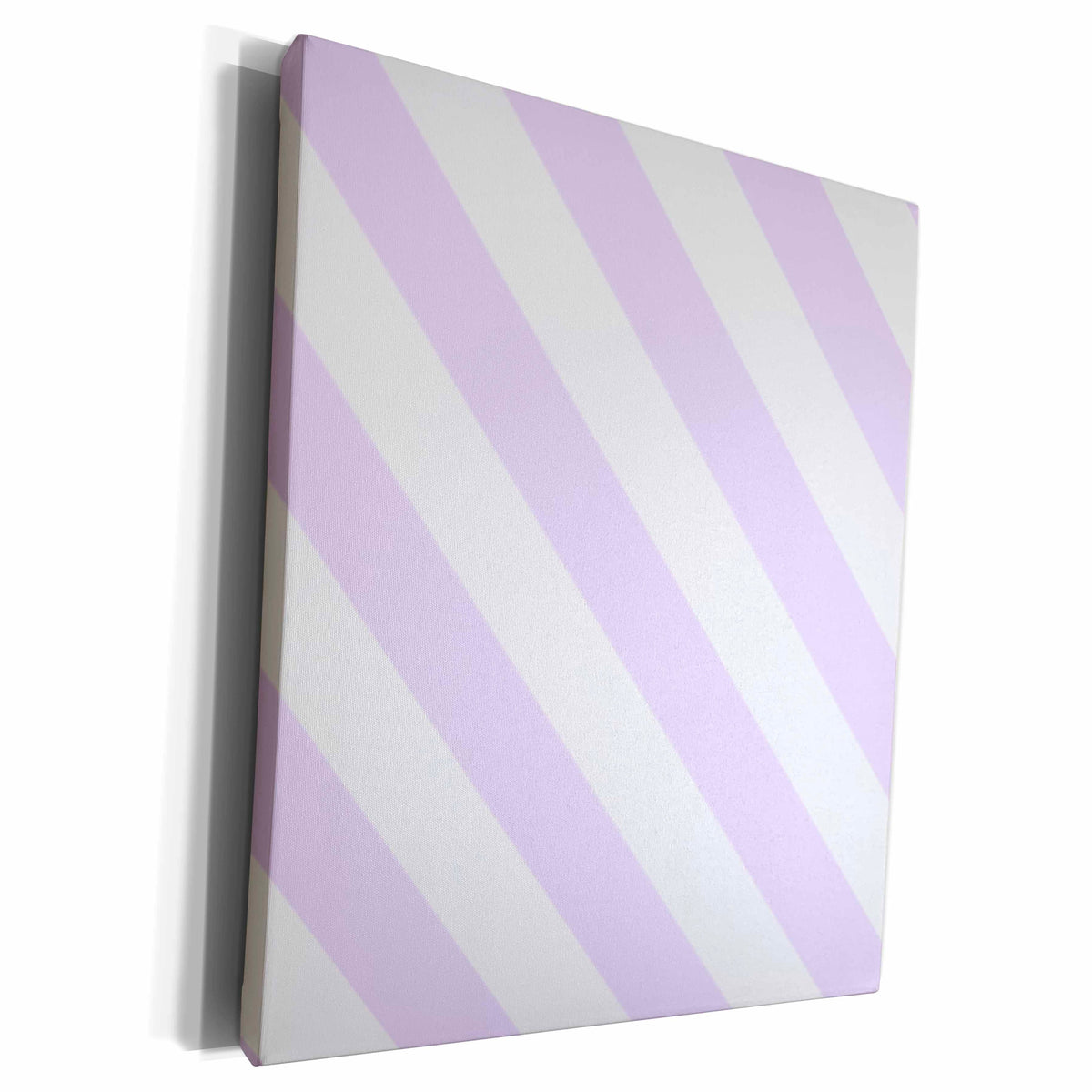 3dRose Lilac Purple and white diagonal stripe pattern - Museum Grade Canvas Wrap (cw_159902)