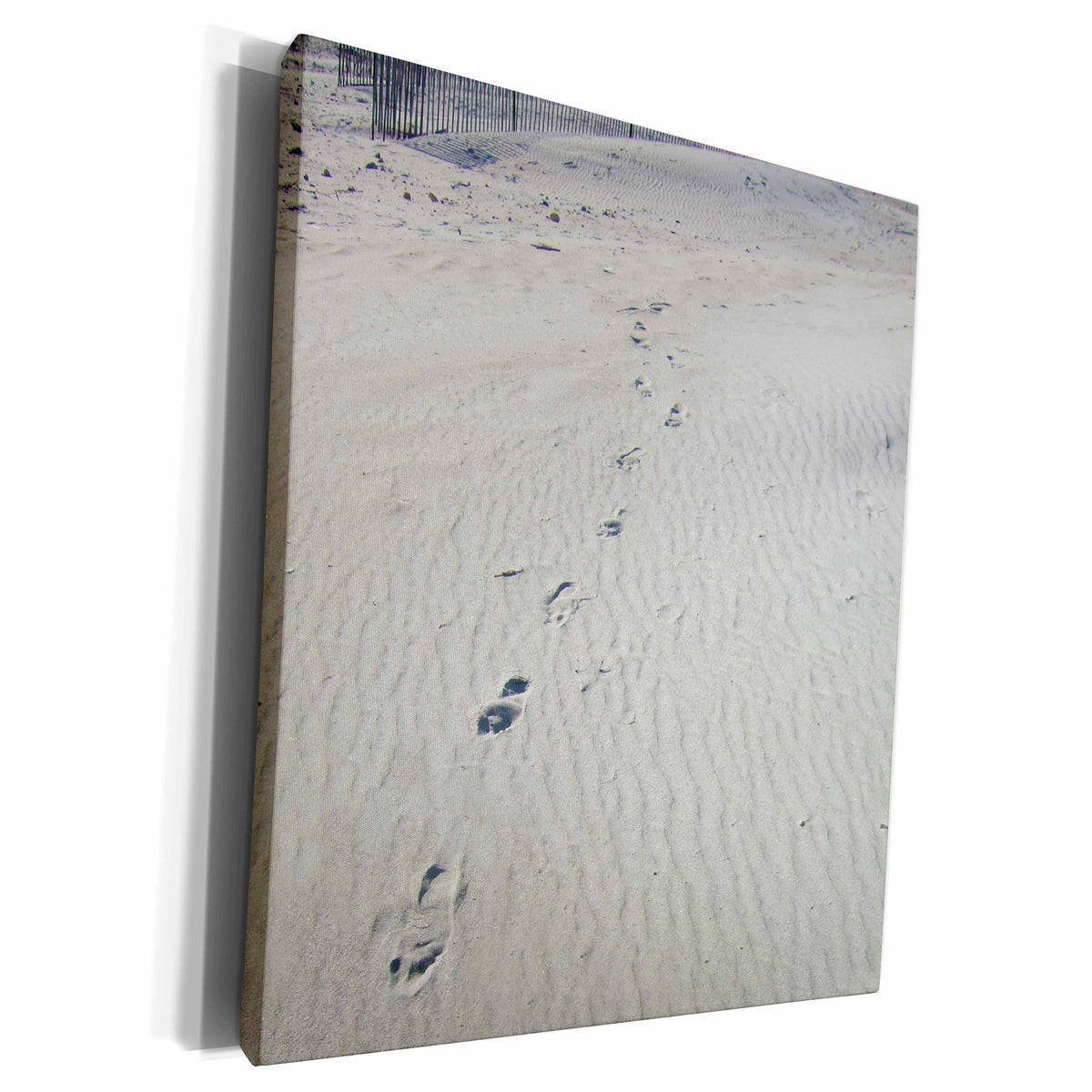 3dRose Footprints On The Beach - Museum Grade Canvas Wrap (cw_160330)