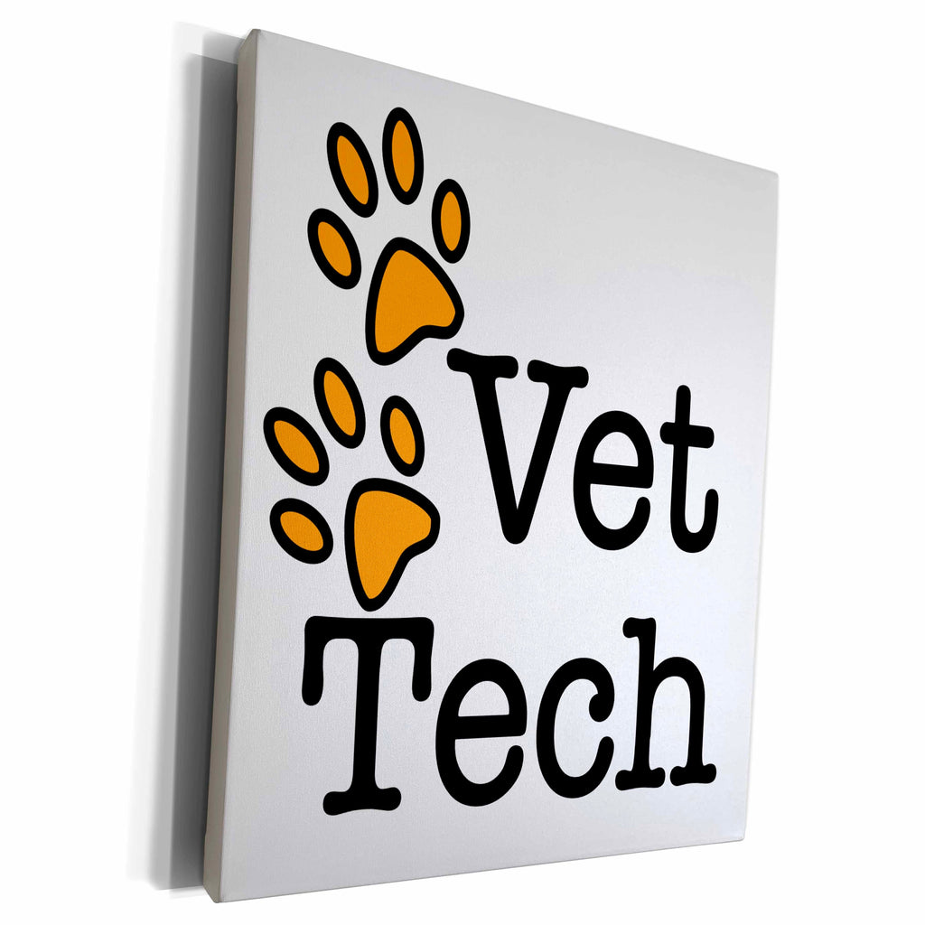 3dRose EvaDane - Quotes - Vet Tech, Orange - Museum Grade Canvas Wrap (cw_161090)