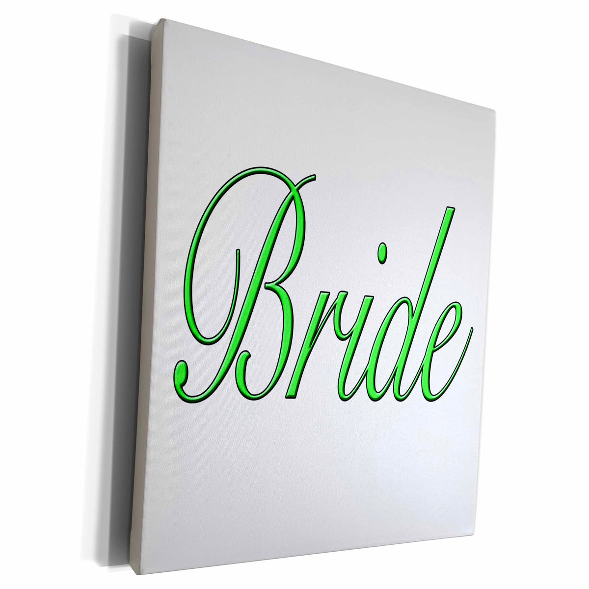 3dRose EvaDane - Quotes - Bride, Lime Green - Museum Grade Canvas Wrap (cw_161137)