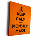 3dRose Keep calm and monster mash, Orange - Museum Grade Canvas Wrap (cw_161174)
