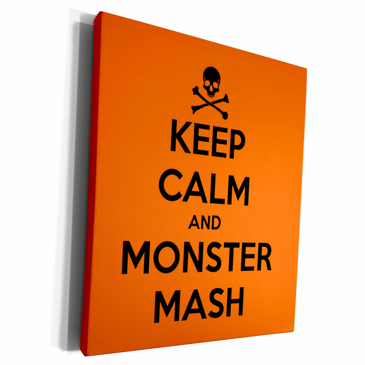 3dRose Keep calm and monster mash, Orange - Museum Grade Canvas Wrap (cw_161174)