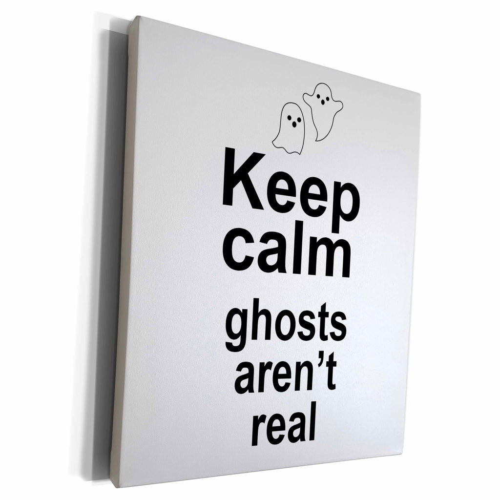 3dRose EvaDane - Funny Quotes - Keep calm ghosts aren’t real - Museum Grade Canvas Wrap (cw_161177)