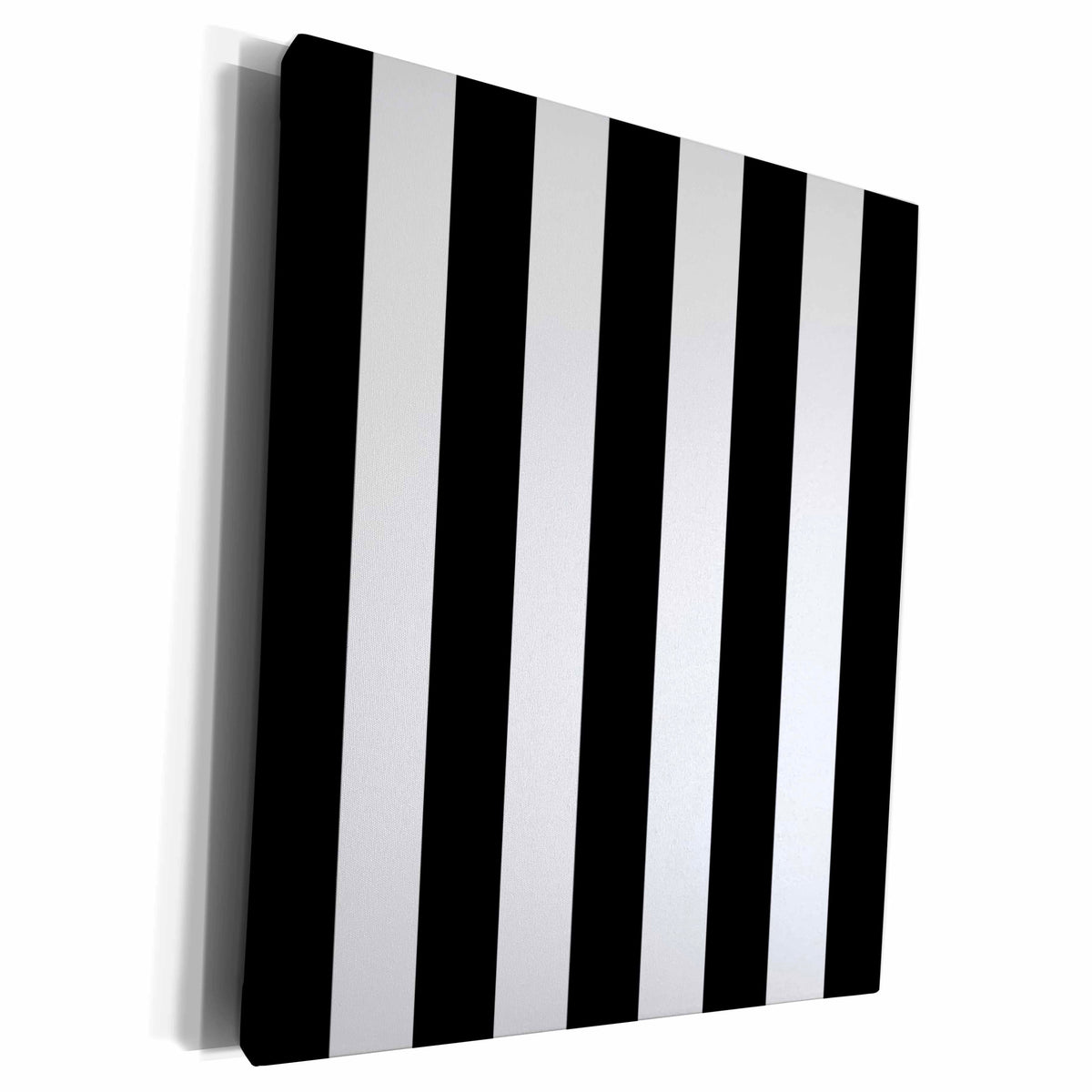 3dRose Black and White Stripes Pattern - vertical striped... - Museum Grade Canvas Wrap (cw_161541)