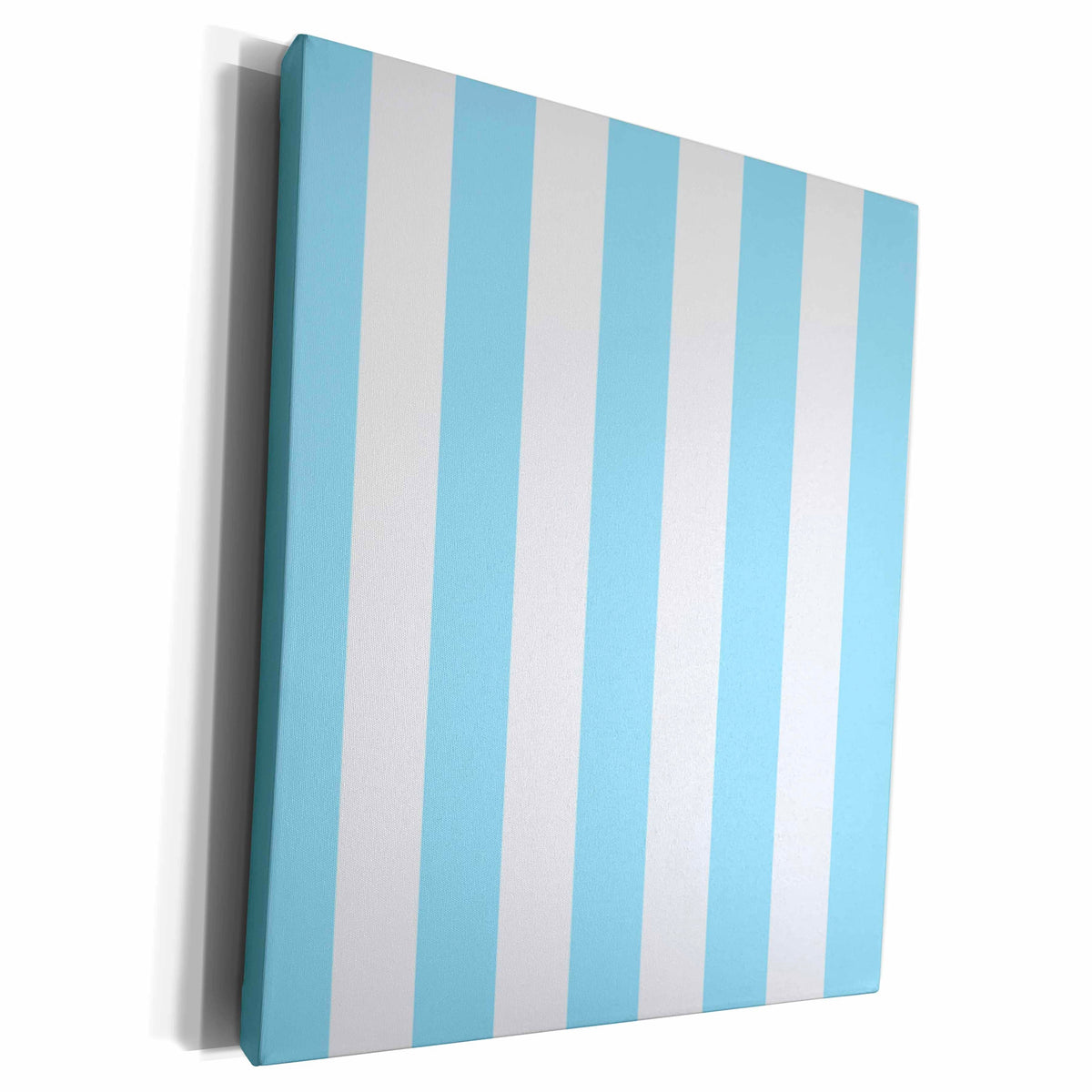 3dRose Light Blue and White Stripes Pattern - vertical... - Museum Grade Canvas Wrap (cw_161542)