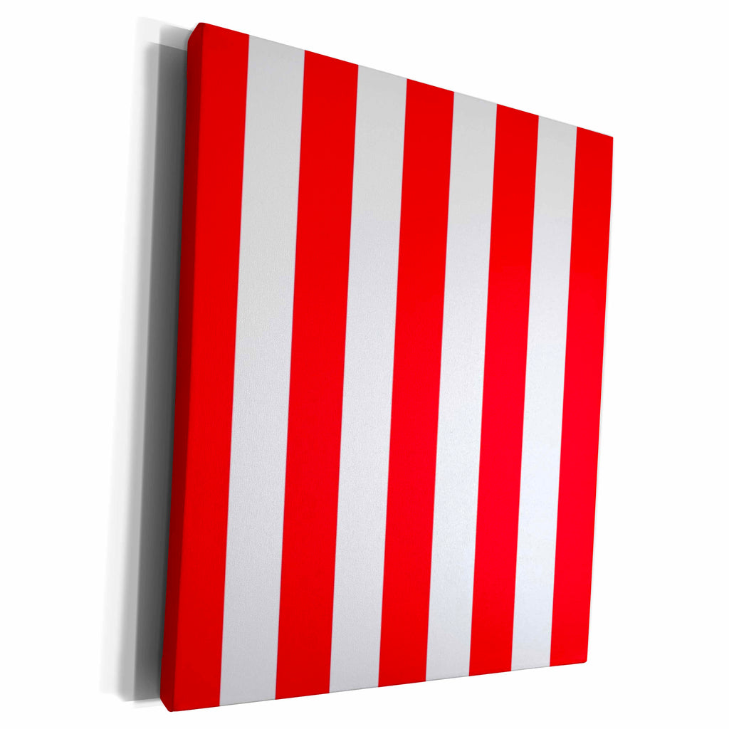3dRose Red and White Stripes Pattern - vertical striped... - Museum Grade Canvas Wrap (cw_161551)