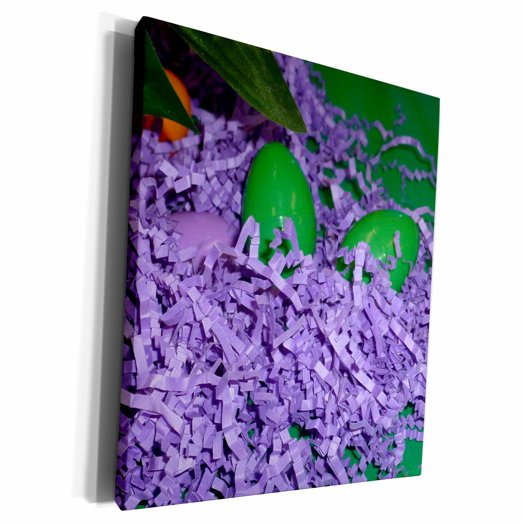 3dRose Purple Easter Grass Green Egg - Museum Grade Canvas Wrap (cw_162222)