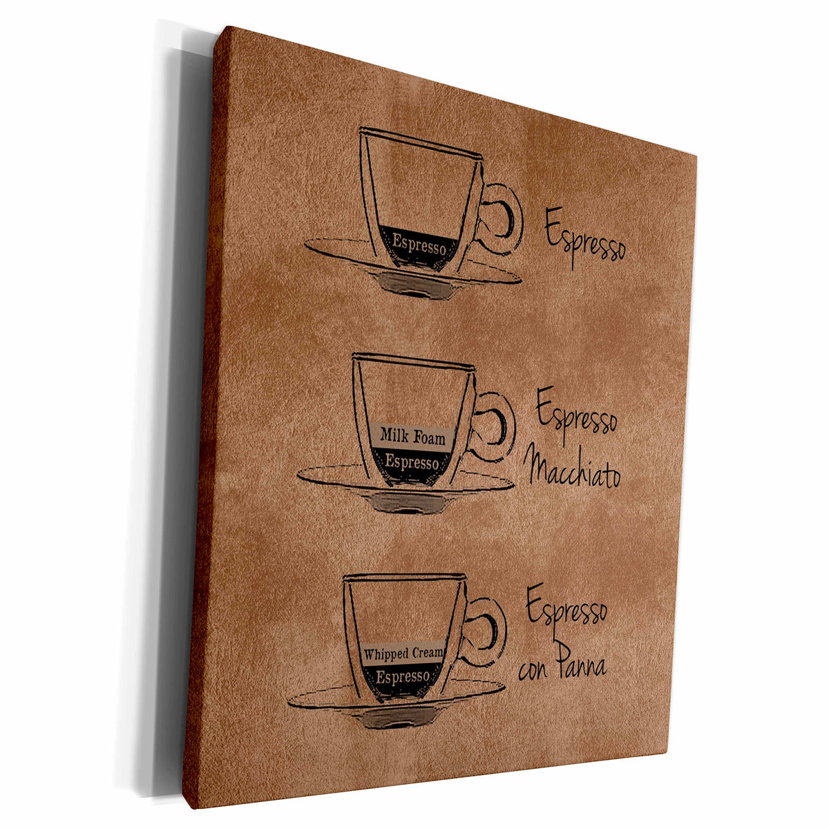 3dRose PS Creations - Espresso Chic Coffee Art - Museum Grade Canvas Wrap (cw_162285)