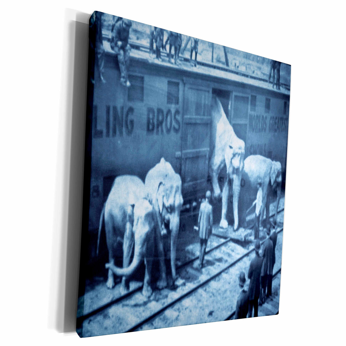 3dRose Vintage Barnum Elephants Selenium - Museum Grade Canvas Wrap (cw_16231)