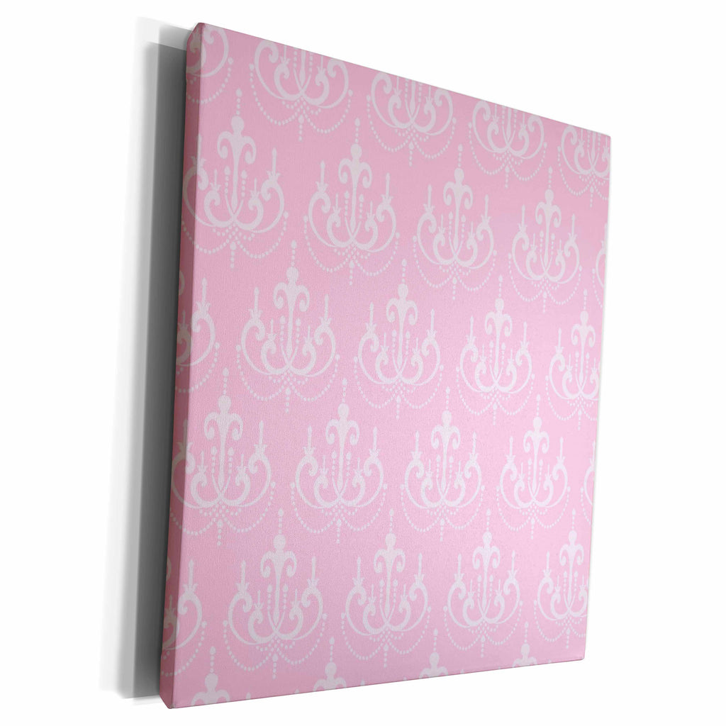 3dRose PS Creations - Pink Chic Chandeliers - Museum Grade Canvas Wrap (cw_162338)