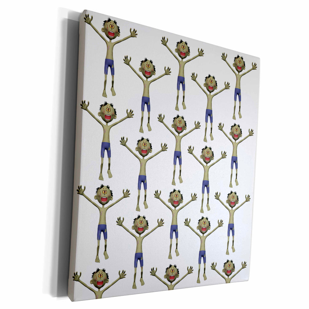 3dRose Boehm Graphics Pattern - Zombie Pattern - Museum Grade Canvas Wrap (cw_162366)
