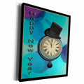 3dRose Top Hat on Clock Happy New Year - Museum Grade Canvas Wrap (cw_16355)
