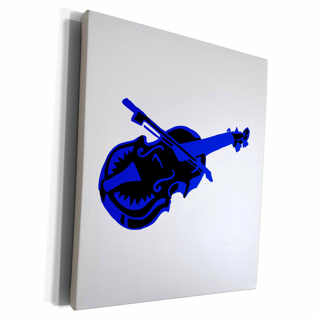 3dRose Stringed blue black instrument violin bow image - Museum Grade Canvas Wrap (cw_164404)