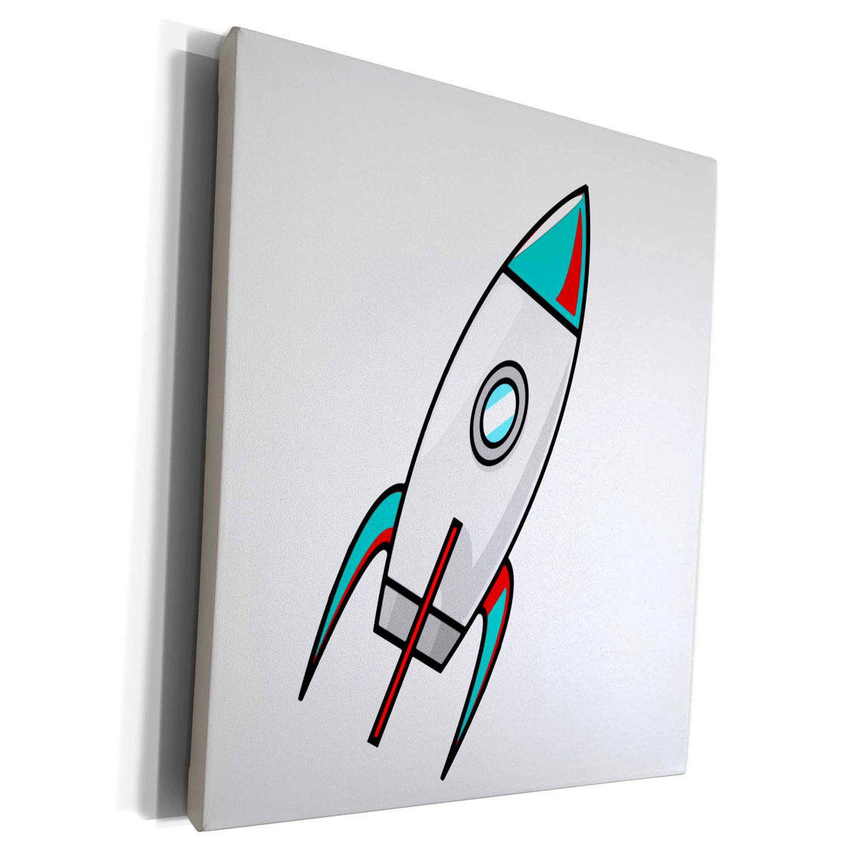 3dRose TNMGraphics Sci Fi - Blue Rocket - Museum Grade Canvas Wrap (cw_16472)