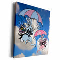 3dRose Skydiving Easter Bunnies with Parachutes and Clouds... - Museum Grade Canvas Wrap (cw_164734)