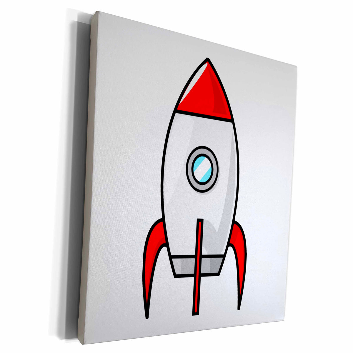 3dRose TNMGraphics Sci Fi - Red Rocket - Museum Grade Canvas Wrap (cw_16475)