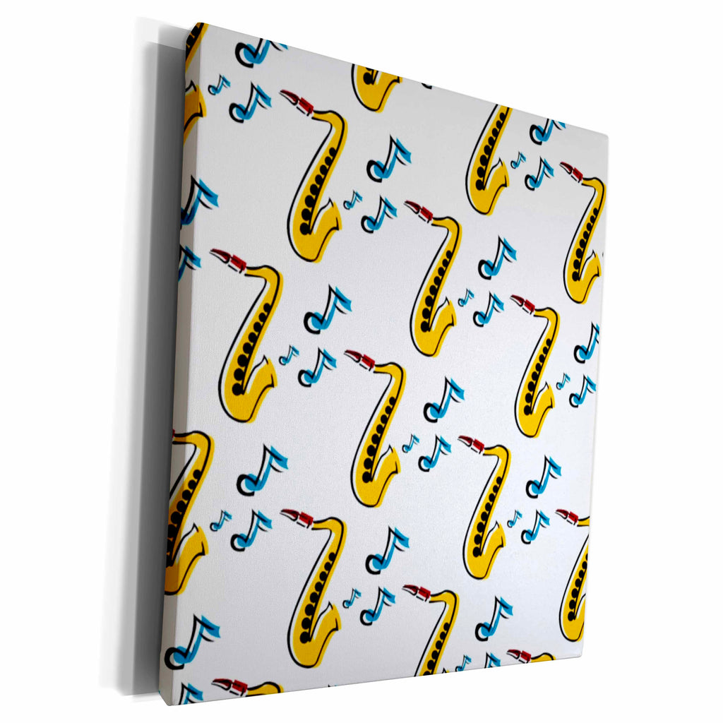 3dRose TNMGraphics Music - Saxophone - Museum Grade Canvas Wrap (cw_16486)