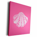 3dRose Pink seashell etching print. Modern Sea shell clam... - Museum Grade Canvas Wrap (cw_164976)